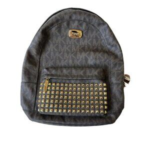 Michael Kors Leather Studded Monogram Backpack
